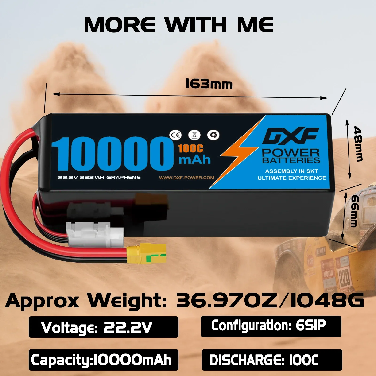 DXF 6S Lipo Batterij 10000mAh  - Drone Battery 6S recensie en prijs